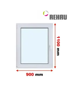 Okno PCV 90 x 110 cm Rozwierno-Uchylne Trzyszybowe Rehau Synego