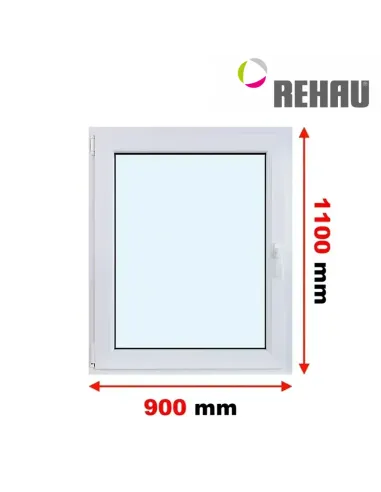 Okno PCV 90 x 110 cm Rozwierno-Uchylne Trzyszybowe Rehau Synego