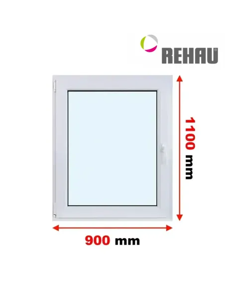 Okno PCV 90 x 110 cm Rozwierno-Uchylne Trzyszybowe Rehau Synego