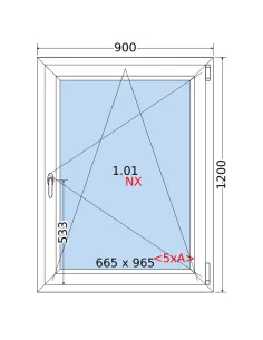 Okno PCV 90 x 120 cm Rozwierno-Uchylne Trzyszybowe Rehau Synego 2