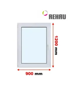 Okno PCV 90 x 120 cm Rozwierno-Uchylne Trzyszybowe Rehau Synego