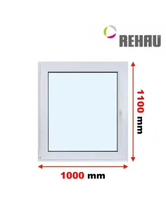 Okno PCV 100 x 110 cm Rozwierno-Uchylne Trzyszybowe Rehau Synego