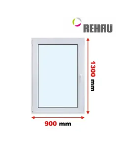Okno PCV 90 x 130 cm Rozwierno-Uchylne Trzyszybowe Rehau Synego