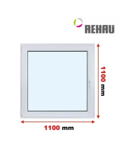Okno PCV 110 x 110 cm Rozwierno-Uchylne Trzyszybowe Rehau Synego