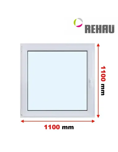 Okno PCV 110 x 110 cm Rozwierno-Uchylne Trzyszybowe Rehau Synego