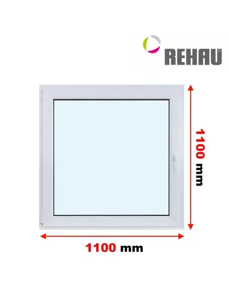 Okno PCV 110 x 110 cm Rozwierno-Uchylne Trzyszybowe Rehau Synego