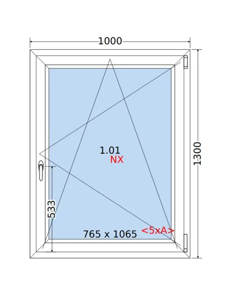Okno PCV 100 x 130 cm Rozwierno-Uchylne Trzyszybowe Rehau Synego