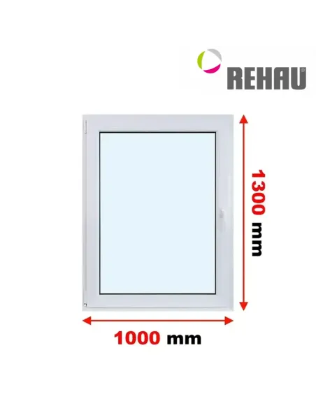 Okno PCV 100 x 130 cm Rozwierno-Uchylne Trzyszybowe Rehau Synego