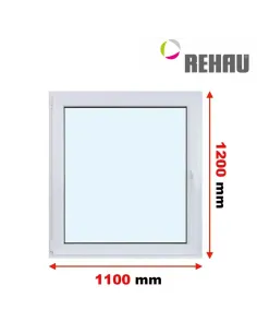 Okno PCV 110 x 120 cm Rozwierno-Uchylne Trzyszybowe Rehau Synego