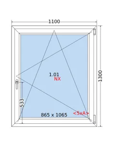 Okno PCV 110 x 130 cm Rozwierno-Uchylne Trzyszybowe Rehau Synego 2