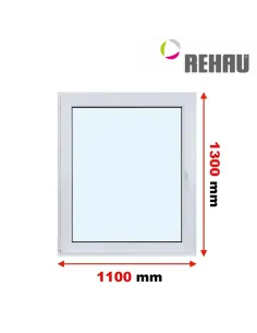 Okno PCV 110 x 130 cm Rozwierno-Uchylne Trzyszybowe Rehau Synego