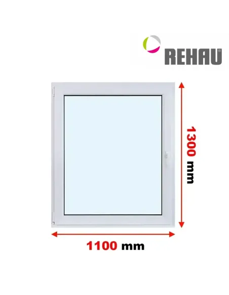 Okno PCV 110 x 130 cm Rozwierno-Uchylne Trzyszybowe Rehau Synego
