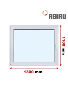 Okno PCV 130 x 110 cm Rozwierno-Uchylne Trzyszybowe Rehau Synego