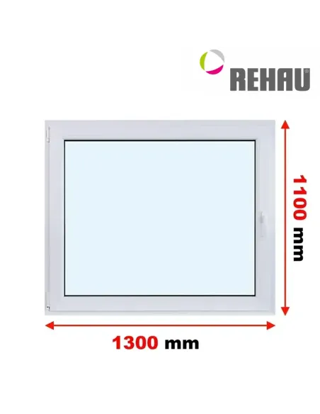 Okno PCV 130 x 110 cm Rozwierno-Uchylne Trzyszybowe Rehau Synego