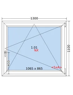 Okno PCV 130 x 110 cm Rozwierno-Uchylne Trzyszybowe Rehau Synego 2