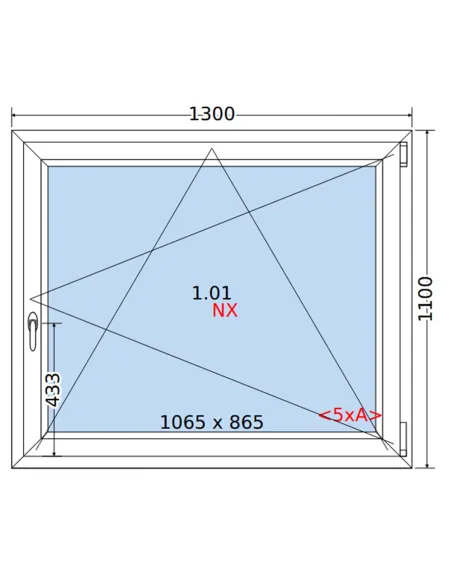 Okno PCV 130 x 110 cm Rozwierno-Uchylne Trzyszybowe Rehau Synego