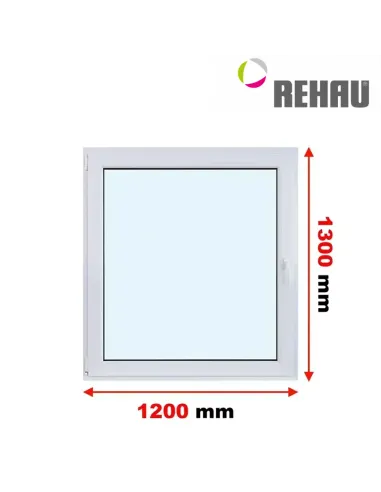 Okno PCV 120 x 130 cm Rozwierno-Uchylne Trzyszybowe Rehau Synego