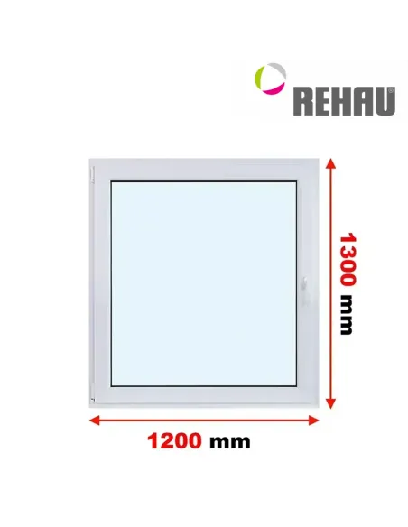 Okno PCV 120 x 130 cm Rozwierno-Uchylne Trzyszybowe Rehau Synego