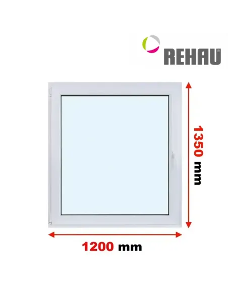 Okno PCV 120 x 135 cm Rozwierno-Uchylne Trzyszybowe Rehau Synego