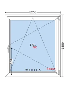 Okno PCV 120 x 135 cm Rozwierno-Uchylne Trzyszybowe Rehau Synego 2