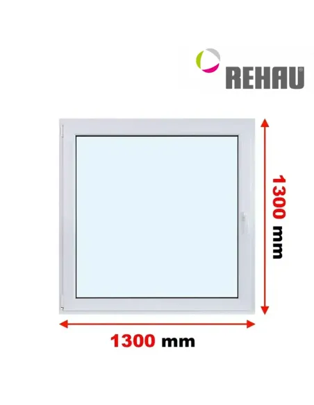Okno PCV 130 x 130 cm Rozwierno-Uchylne Trzyszybowe Rehau Synego