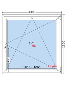 Okno PCV 130 x 130 cm Rozwierno-Uchylne Trzyszybowe Rehau Synego 2
