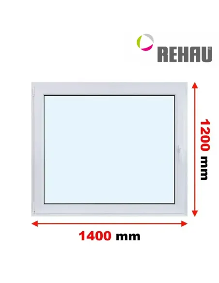 Okno PCV 140 x 120 cm Rozwierno-Uchylne Trzyszybowe Rehau Synego