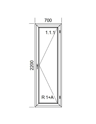 Drzwi Balkonowe PCV 70 x 220 Rozwierne Dwuszybowe Aluplast Ideal 4000