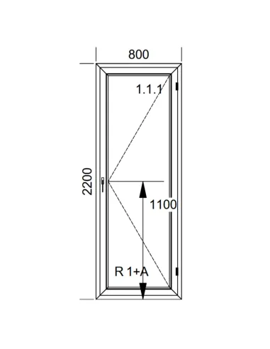 Drzwi Balkonowe PCV 80 x 220 cm Rozwierne Dwuszybowe Aluplast Ideal 4000