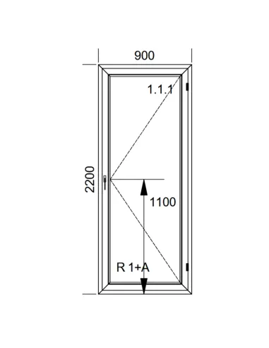 Drzwi Balkonowe PCV 90 x 220 cm Rozwierne Dwuszybowe Aluplast Ideal 4000