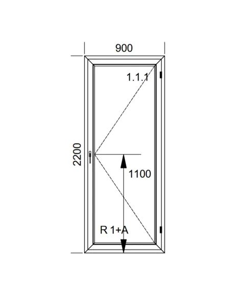 Drzwi Balkonowe PCV 90 x 220 cm Rozwierne Dwuszybowe Aluplast Ideal 4000