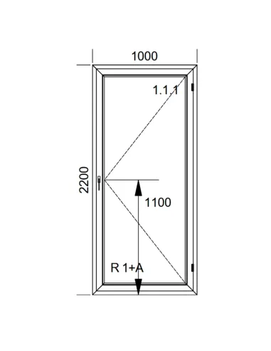 Drzwi Balkonowe PCV 100 x 220 cm Rozwierne Dwuszybowe Aluplast Ideal 4000
