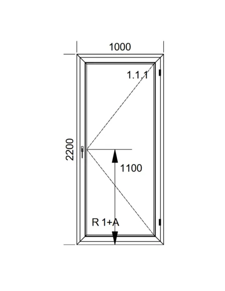 Drzwi Balkonowe PCV 100 x 220 cm Rozwierne Dwuszybowe Aluplast Ideal 4000