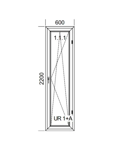 Drzwi Balkonowe PCV 60 x 220 cm Rozwierno-Uchylne Dwuszybowe Aluplast Ideal 4000