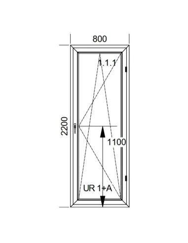 Drzwi Balkonowe PCV 80 x 220 cm Rozwierno-Uchylne Dwuszybowe Aluplast Ideal 4000