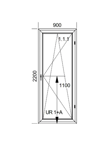 Drzwi Balkonowe PCV 90 x 220 cm Rozwierno-Uchylne Dwuszybowe Aluplast Ideal 4000