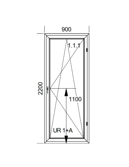 Drzwi Balkonowe PCV 90 x 220 cm Rozwierno-Uchylne Dwuszybowe Aluplast Ideal 4000