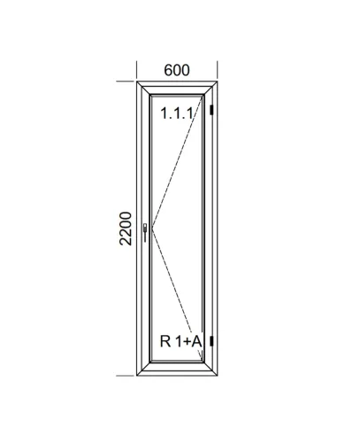 Drzwi Balkonowe PCV 60 x 220 cm Rozwierne Trzyszybowe Aluplast Ideal 8000