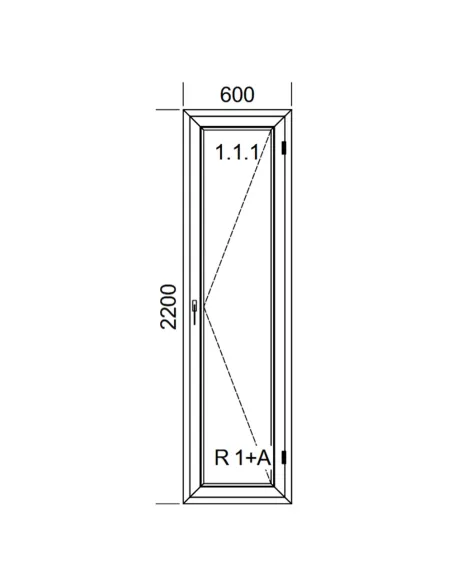 Drzwi Balkonowe PCV 60 x 220 cm Rozwierne Trzyszybowe Aluplast Ideal 8000