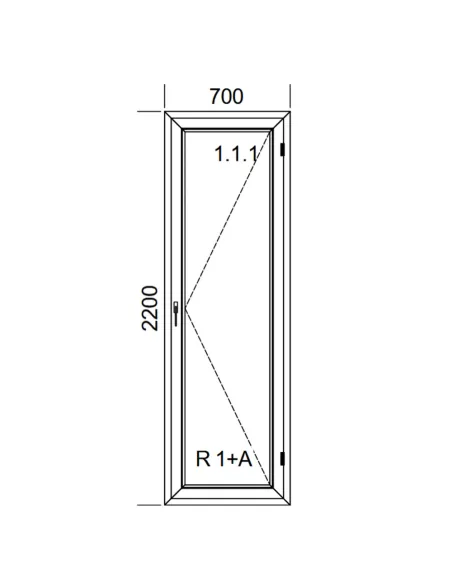 Drzwi Balkonowe PCV 70 x 220 Rozwierne Trzyszybowe Aluplast Ideal 8000
