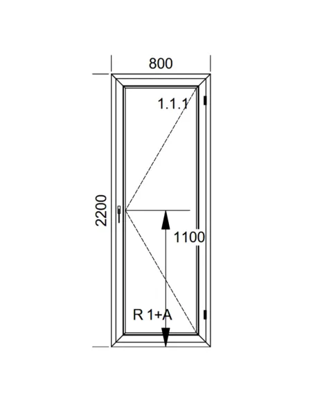 Drzwi Balkonowe PCV 80 x 220 cm Rozwierne Trzyszybowe Aluplast Ideal 8000