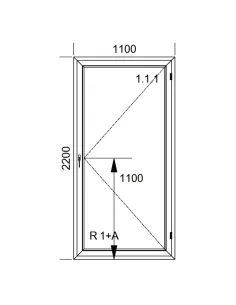 Drzwi balkonowe PVC 1100 x 2200 2