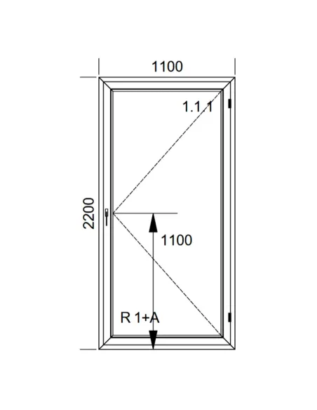 Drzwi Balkonowe PVC 110 x 220 cm Rozwierne Trzyszybowe Aluplast Ideal 8000