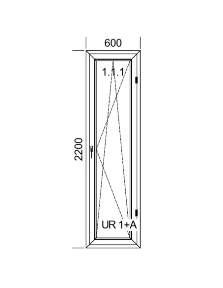 Drzwi Balkonowe PCV 60 x 220 cm Rozwierno-Uchylne Trzyszybowe Aluplast Ideal 8000