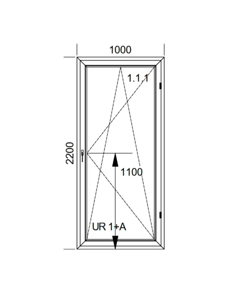 Drzwi Balkonowe PCV 100 x 220 cm Rozwierno-Uchylne Trzyszybowe Aluplast Ideal 8000