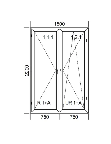 Drzwi Balkonowe PCV 150 x 220 cm Rozwierne-Rozwierno-Uchylne Trzyszybowe Aluplast Ideal 8000