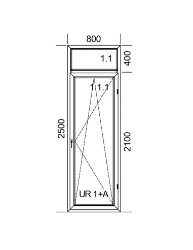 Drzwi Balkonowe PCV 80 x 250 cm FIX-Rozwierno-Uchylne Trzyszybowe Aluplast Ideal 8000
