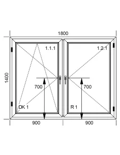 Okno PCV Rozwierno-Uchylne 180 x 140 cm Białe 2
