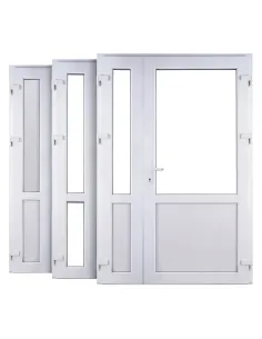 Drzwi Zewnętrzne Dwuskrzydłowe PCV 125 x 210 cm Białe