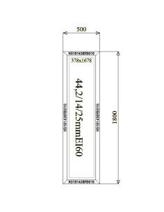 Okno Aluminiowe Przeciwpożarowe 50 x 180 cm - RAL 9016 - FIX 2